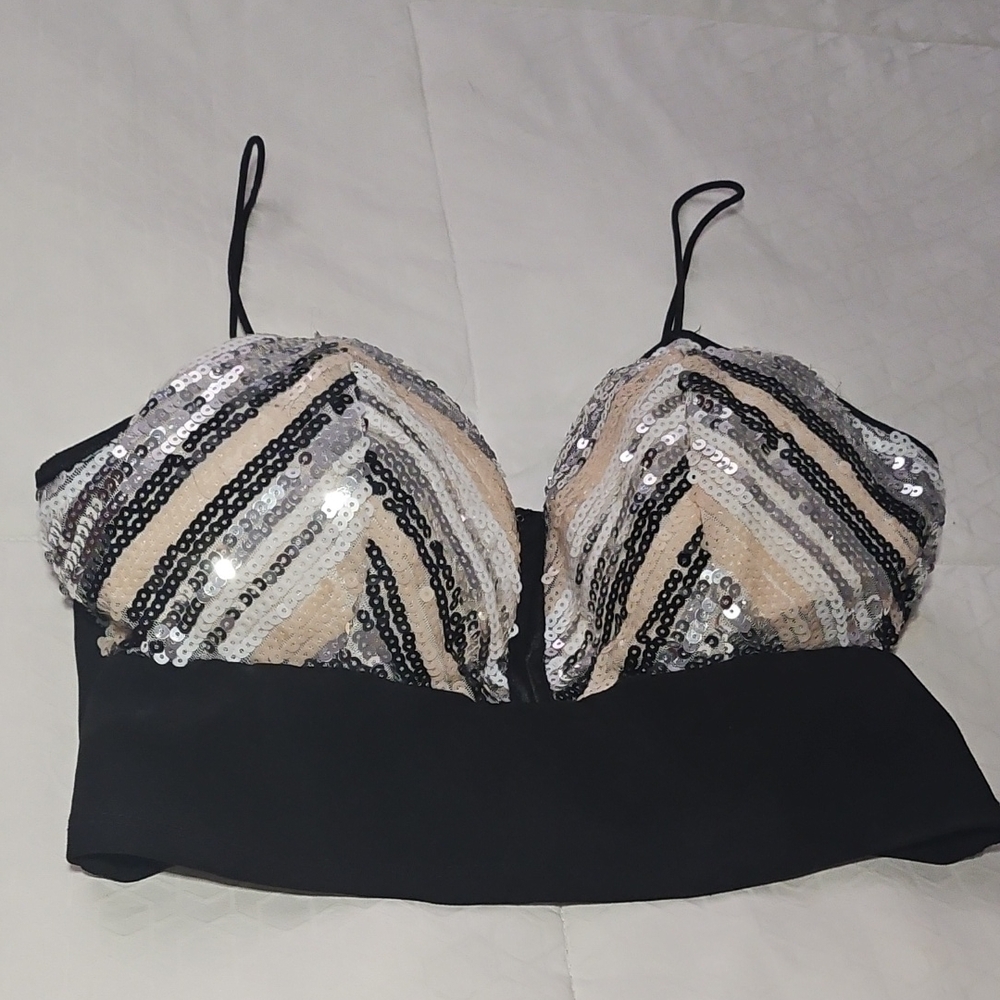 Fashion Nova Sequin Glam Crop Top